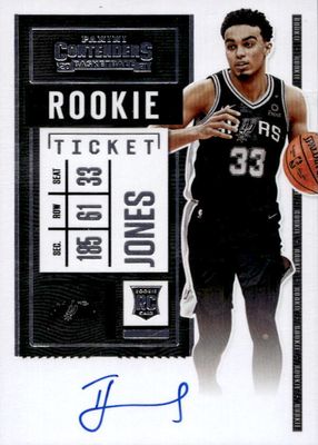 Tre Jones 2020 Optic #188 Rated Rookie Signatures - Purple